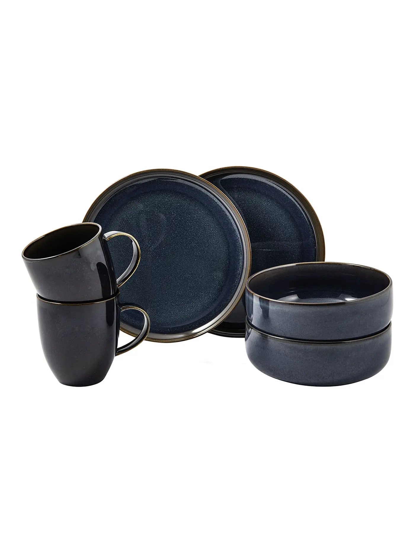 LIKE BY VILLEROY & BOCH | Frühstücks-Set Crafted Denim 6-teilig Graublau | 